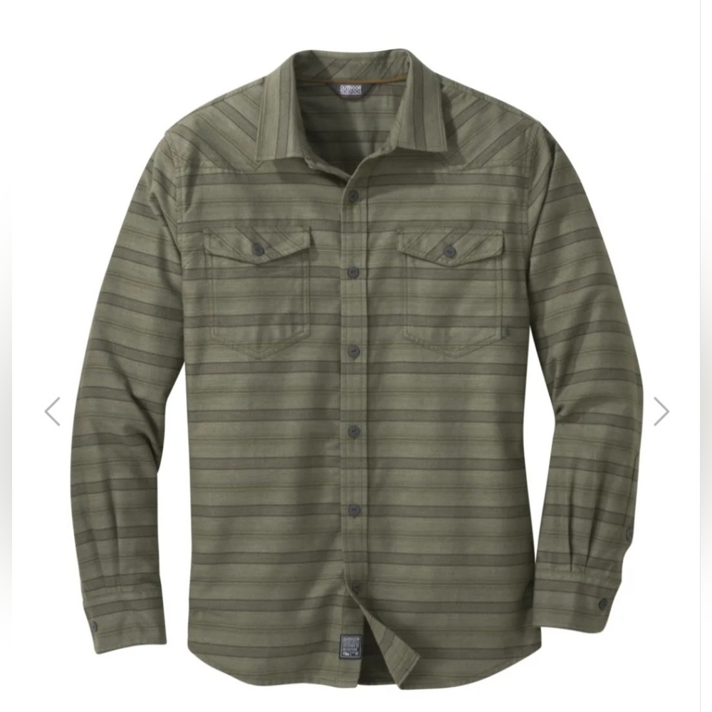 Outdoor Research Men's Large,  11% WOOL Poly Cotton Blend Mid-weight Button Up